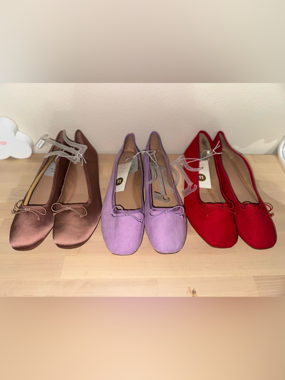 a new day Lilac Ballet Flats with Bow Detail